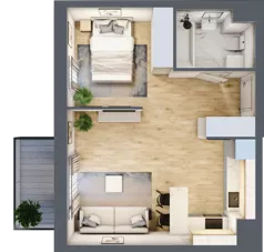 1 pokój, mieszkanie 39,14 m², piętro 2, oferta nr 02.B.22, Nowa Pabianicka, Wrocław, Krzyki-Partynice, Krzyki, ul. Pabianicka 25