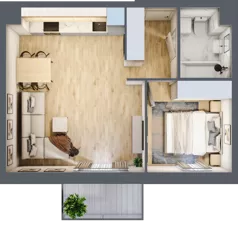 2 pokoje, mieszkanie 41,74 m², piętro 3, oferta nr 03.B.24, Nowa Pabianicka, Wrocław, Krzyki-Partynice, Krzyki, ul. Pabianicka 25