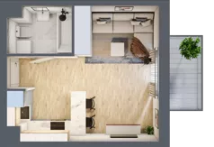 1 pokój, mieszkanie 27,01 m², piętro 3, oferta nr 03.B.26, Nowa Pabianicka, Wrocław, Krzyki-Partynice, Krzyki, ul. Pabianicka 25