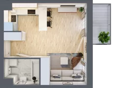 1 pokój, mieszkanie 30,07 m², piętro 4, oferta nr 04.B.38, Nowa Pabianicka, Wrocław, Krzyki-Partynice, Krzyki, ul. Pabianicka 25