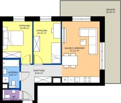 3 pokoje, mieszkanie 56,35 m², piętro 1, oferta nr A.1.3, ELEWATOR. Mieszkania&Lofty - mieszkania, Wrocław, Kleczków, Psie Pole, Rychtalska/Zakładowa