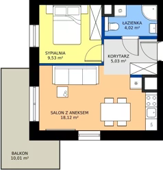 2 pokoje, mieszkanie 36,70 m², piętro 7, oferta nr A.7.11, ELEWATOR. Mieszkania&Lofty - mieszkania, Wrocław, Kleczków, Psie Pole, Rychtalska/Zakładowa