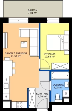2 pokoje, apartament 41,74 m², piętro 4, oferta nr A.4.13, ELEWATOR. Mieszkania&Lofty - mieszkania, Wrocław, Kleczków, Psie Pole, Rychtalska/Zakładowa