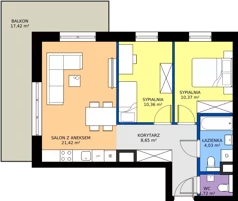3 pokoje, mieszkanie 56,55 m², piętro 7, oferta nr A.7.12, ELEWATOR. Mieszkania&Lofty - mieszkania, Wrocław, Kleczków, Psie Pole, Rychtalska/Zakładowa