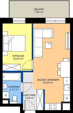 2 pokoje, mieszkanie 42,15 m², piętro 7, oferta nr A.7.14, ELEWATOR. Mieszkania&Lofty - mieszkania, Wrocław, Kleczków, Psie Pole, Rychtalska/Zakładowa