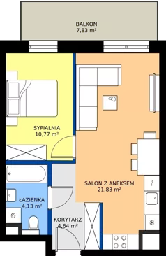 2 pokoje, mieszkanie 42,15 m², piętro 8, oferta nr A.8.14, ELEWATOR. Mieszkania&Lofty - mieszkania, Wrocław, Kleczków, Psie Pole, Rychtalska/Zakładowa