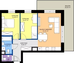 3 pokoje, apartament 57,16 m², piętro 3, oferta nr A.3.3, ELEWATOR. Mieszkania&Lofty - mieszkania, Wrocław, Kleczków, Psie Pole, Rychtalska/Zakładowa