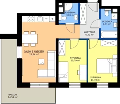 3 pokoje, mieszkanie 60,37 m², piętro 6, oferta nr A.6.10, ELEWATOR. Mieszkania&Lofty - mieszkania, Wrocław, Kleczków, Psie Pole, Rychtalska/Zakładowa