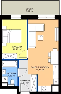 2 pokoje, mieszkanie 42,15 m², piętro 10, oferta nr A.10.12, ELEWATOR. Mieszkania&Lofty - mieszkania, Wrocław, Kleczków, Psie Pole, Rychtalska/Zakładowa