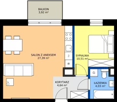 2 pokoje, mieszkanie 46,57 m², piętro 2, oferta nr B.2.9, ELEWATOR. Mieszkania&Lofty - mieszkania, Wrocław, Kleczków, Psie Pole, Rychtalska/Zakładowa
