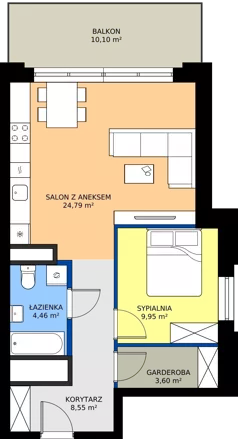 2 pokoje, mieszkanie 51,35 m², piętro 3, oferta nr EZ.2.3.21, ELEWATOR. Mieszkania&Lofty - lofty, Wrocław, Kleczków, Psie Pole, Rychtalska 