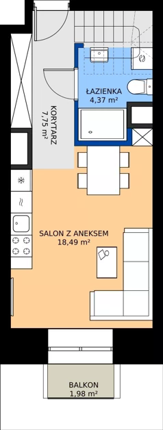 2 pokoje, mieszkanie 46,90 m², piętro 8, oferta nr EZ.2.8.85, ELEWATOR. Mieszkania&Lofty - lofty, Wrocław, Kleczków, Psie Pole, Rychtalska