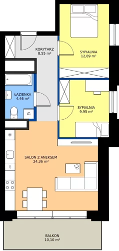 3 pokoje, mieszkanie 60,20 m², piętro 6, oferta nr EZ.2.6.58, ELEWATOR. Mieszkania&Lofty - lofty, Wrocław, Kleczków, Psie Pole, Rychtalska 