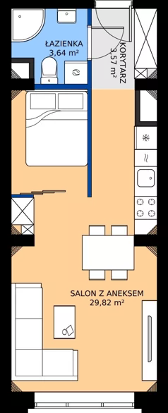 1 pokój, apartament 36,78 m², piętro 4, oferta nr EZ.1.4.47, ELEWATOR. Mieszkania&Lofty - lofty, Wrocław, Kleczków, Psie Pole, Rychtalska 