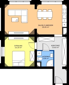2 pokoje, mieszkanie 61,02 m², piętro 6, oferta nr EZ.1.6.66, ELEWATOR. Mieszkania&Lofty - lofty, Wrocław, Kleczków, Psie Pole, Rychtalska