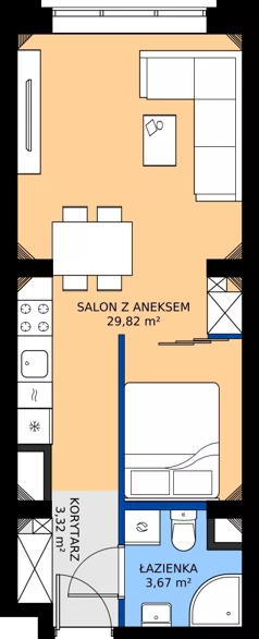 1 pokój, mieszkanie 37,00 m², piętro 7, oferta nr EZ.2.7.80, ELEWATOR. Mieszkania&Lofty - lofty, Wrocław, Kleczków, Psie Pole, Rychtalska