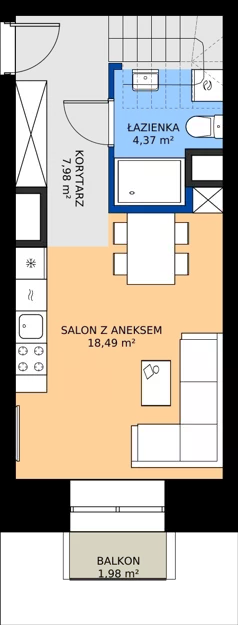2 pokoje, mieszkanie 47,11 m², piętro 8, oferta nr EZ.1.8.95, ELEWATOR. Mieszkania&Lofty - lofty, Wrocław, Kleczków, Psie Pole, Rychtalska