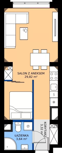 1 pokój, mieszkanie 36,99 m², piętro 2, oferta nr EZ.2.2.19, ELEWATOR. Mieszkania&Lofty - lofty, Wrocław, Kleczków, Psie Pole, Rychtalska