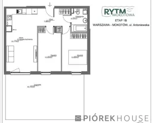 Mieszkanie trzypokojowe 60,00 m², Warszawa, Mokotów, Antoniewska, Sprzedaż