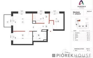 Mieszkanie trzypokojowe 54,23 m², Warszawa, Włochy, Jutrzenki, Sprzedaż