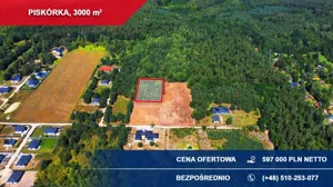 Działka 3 000,00 m², Piskórka, Akacjowa, Sprzedaż