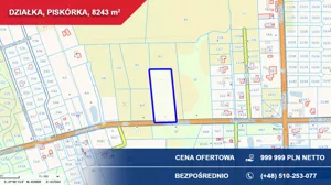 Działka 8 243,00 m², Piskórka, Jagodowa, Sprzedaż
