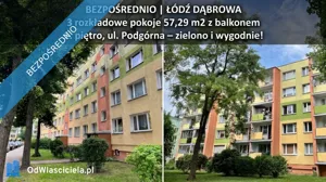 Mieszkanie trzypokojowe 57,00 m², Łódź, Górna, Łódź, Podgórna, Sprzedaż