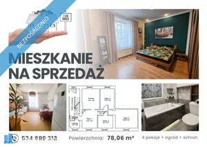 Mieszkanie czteropokojowe 78,00 m², Zabrze, Wolności, Sprzedaż
