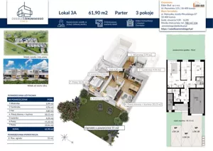 Dom szeregowy 61,90 m², Ostrołęka, Stefana Żeromskiego, Sprzedaż