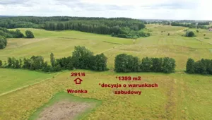 Działka 1 399,00 m², Wronka, Sprzedaż