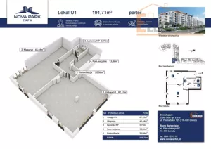 Biuro 191,71 m², Łomża, Sprzedaż