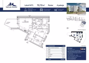 Mieszkanie czteropokojowe 73,67 m², Łomża, Akademicka, Sprzedaż