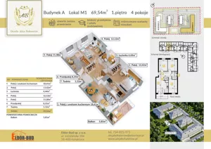 Mieszkanie czteropokojowe 69,54 m², Ostrów Mazowiecka, płk. Dyplomowanego Ludwika Bociańskiego, Sprzedaż