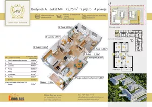 Mieszkanie czteropokojowe 75,75 m², Ostrów Mazowiecka, płk. Dyplomowanego Ludwika Bociańskiego, Sprzedaż