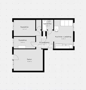 Mieszkanie trzypokojowe 59,10 m², Kwidzyn, Tadeusza Odrowskiego, Sprzedaż