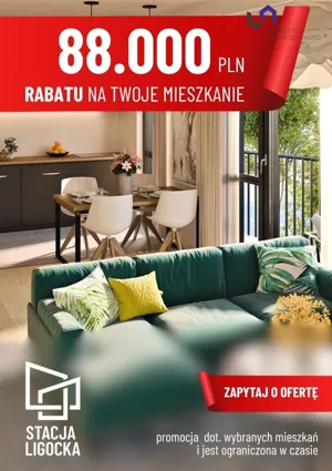 Mieszkanie trzypokojowe 47,50 m², Katowice, Ligota-Panewniki, Ligota, Ligocka, Sprzedaż