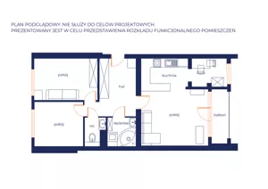 Mieszkanie trzypokojowe 64,44 m², Warszawa, Białołęka, Śreniawitów, Wynajem