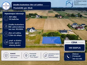 Działka 921,00 m², Głusk, Sprzedaż