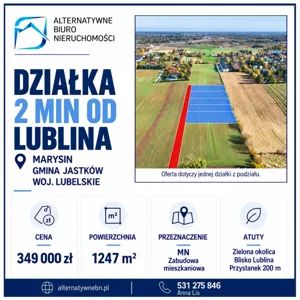 Działka 1 249,00 m², Jastków, Sprzedaż