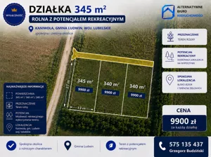Działka 345,00 m², Ludwin, Sprzedaż