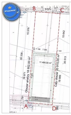 Działka 18 552,00 m², Mełgiew, Sprzedaż