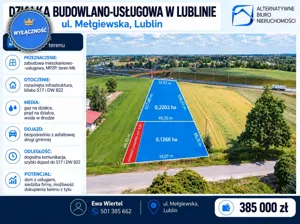 Działka 1 266,00 m², Lublin, Hajdów-Zadębie, Biskupie, Mełgiewska, Sprzedaż