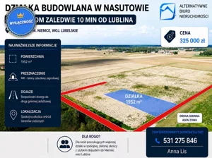 Działka 1 952,00 m², Niemce, Sprzedaż