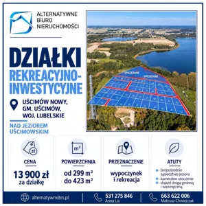 Działka 423,00 m², Nowy Uścimów, Sprzedaż