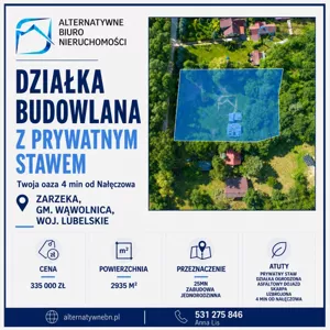 Działka 2 935,00 m², Wąwolnica, Sprzedaż
