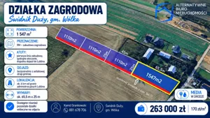Działka 1 547,00 m², Wólka, Sprzedaż