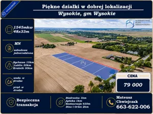 Działka 1 545,00 m², Wysokie, Sprzedaż