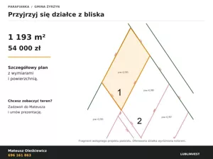 Działka 1 193,00 m², Żyrzyn, Sprzedaż