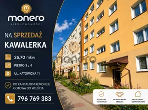 Mieszkanie jednopokojowe 26,70 m², Radom, Katowicka, Sprzedaż