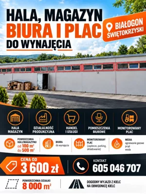Magazyn 500,00 m², Kielce, Białogon, Wynajem